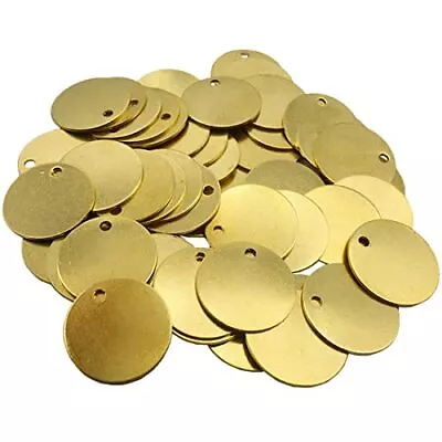 1”Brass Valve Tags Stamping Tags 0.04” Round Engraved Metal Blanks Chits With... • $33.60