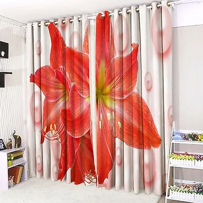 Curtains Eyelet Ring Top Readymade 3d Curtains Pair 2 Panels Amazing Effect  • £25.59