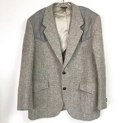 Pendleton Vintage USA Mens 44 Sport Coat Tweed Wool Western Blazer Gray USA Made • $39.99