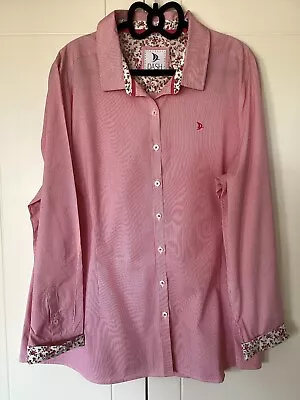 Dash Blouse Size 22 No Tags But Never Worn Red/white Stripe Floral Cuffs 3% Elas • £9.99