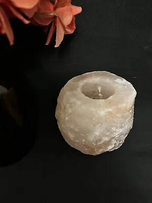 Natural Rose Quartz Tea Light Candle Holder. 3.5” Tall. Great Color. • $12