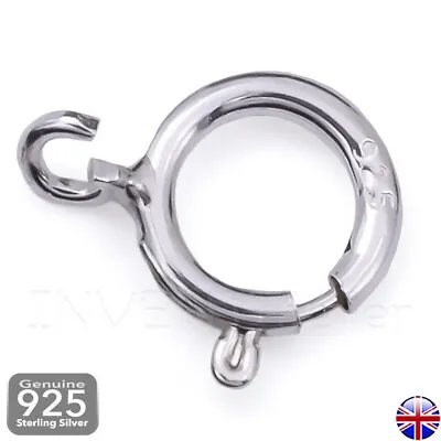 925 Sterling Silver Bolt Ring Clasp 5 6 7 8mm Open Ring Fastening Necklace Chain • £2.79