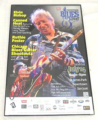 Framed Signed Poster SJSU 2012 Metro Fountain Blues Fest Elvin Bishop NO COA • $36