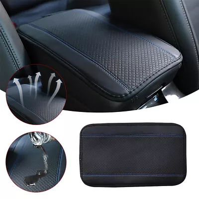 Parts Leather Armrest Cushion Cover Center Console Box Protector Mat Blue • $9.49