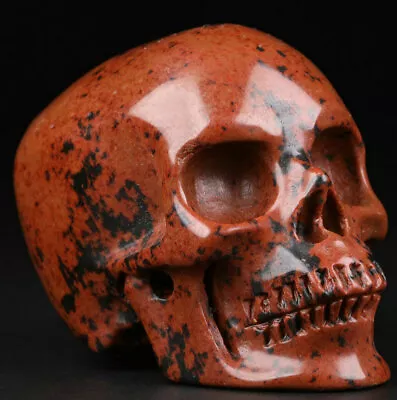 2.0  Mahogany Obsidian Carved Crystal Skull Realistic Crystal Healing • $0.99