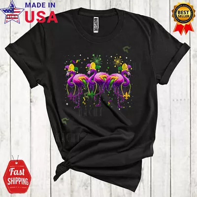 Three Adorable Flamingo Jester Hat Beads Mardi Gras Costume Parades T-Shirt • $16.16