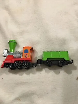 Vintage 1980 Mattel First Wheels Toy Train Engine And Car • $9.99