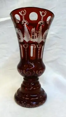 £325.38 • Buy Original ANtique Bohemian Red Crystal Vase 