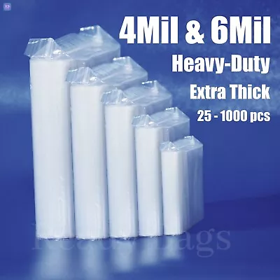 Clear Zip Lock Plastic Bags 4 Mil HEAVY-DUTY Poly Reclosable 6 Mil Zipper Bags  • $14.25