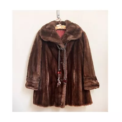 Vintage Tissavel Faux Fur 1970s Car Length Jacket Made In France Size Medium • $199