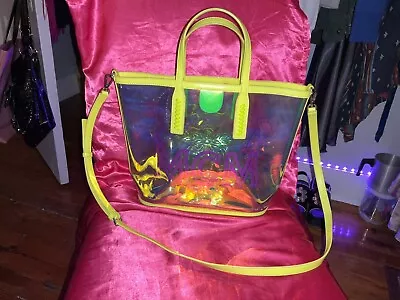 MCM Neon Yellow/Pink Iridescent Tote Spring Summer • $180