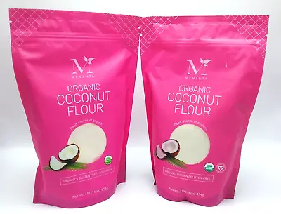 2 Pack Organic Coconut Flour - 16 Oz. Pouch Mementa Brand • £14.48