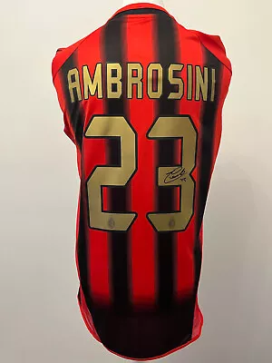 Signed Massimo AMBROSINI Retro Shirt - AC Milan - EXACT PROOF/COA • £164.99