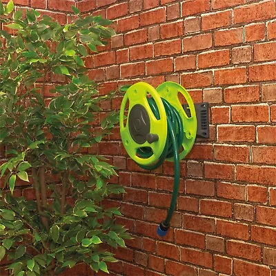 Water Hose Pipe Reel Outdoor Wall Mountable Garden 15M Storage With Fixings • £22.99