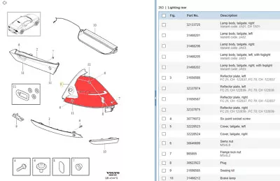 Genuine Volvo Left Rear Tail Light For Model S60 2019 2020 2021 2022 32133722 • $377.70