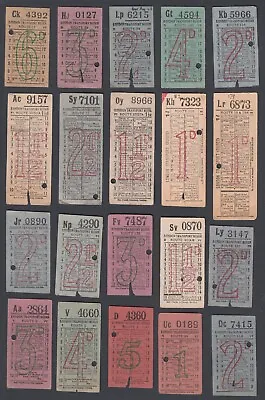 TWENTY Old London Transport Used Tickets Ticket All Different Bus Buses • £16.99