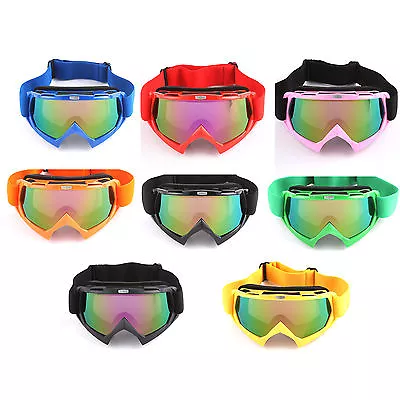 Motocross BMX MX ATV Dirt Bike Goggles Black Blue Green Yellow Orange Pink Red • $12.95