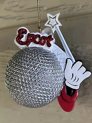 Disney Epcot Spaceship Earth Ornament Mickey Star Wand 3” Hangable Resin • $25.80