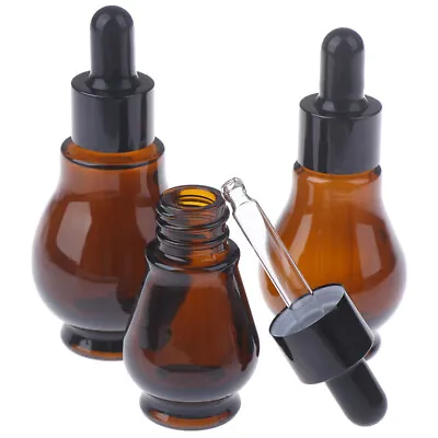 10/20/30ml Empty Brown Glass Dropper Bottles With Pipette For Essential Oil~ AA • $2.80