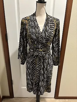 BANANA REPUBLIC ISSA LONDON Women Size 6 Multicolor Zebra Fit & Flare Dress • $34.50