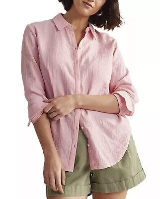 Boden Pink Cotton Texture Shirt Women's US 6 /UK 10 • $15