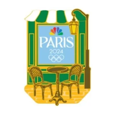 2024 NBC Paris Olympic Café Pin Badge Media Lapel • $22.24