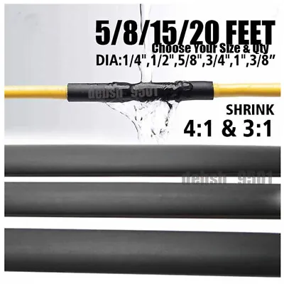 Heat Shrink Tubing 3:1/4:1 Marine Grade Wire Wrap Adhesive Glue Lined Waterproof • $7.69