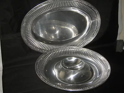 Mikasa ITALIAN COUNTRYSIDE Metal Chip And Dip + Oval Platter RARE LOOK Lot #1 • $39.99