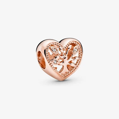 $19.99 • Buy 14K Rose Gold-Plated OPenwork Family Tree Heart CHARM