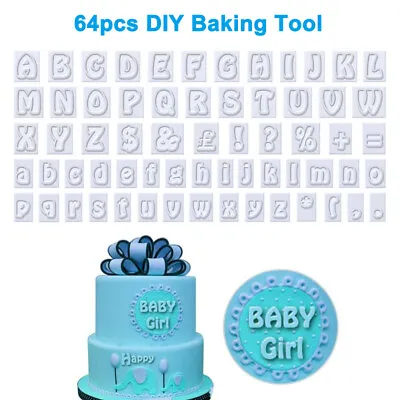 $10.75 • Buy 64PCS DIY Cookie Fondant Cutter Stamp Alphabet Letter Shape Cake Decorating Tool