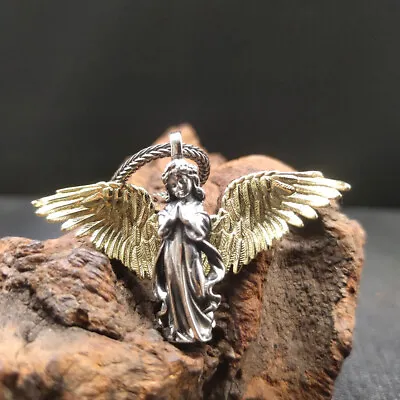 Real Solid 925 Sterling Silver Pendants Angel Wings Angels Fashion Lucky Jewelry • $46.95