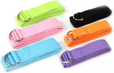 D-Ring Yoga Strap Stretching Yoga Belt Holding Positions Flexibility Alignment • £3.49