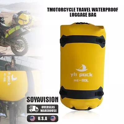 Motorcycle Waterproof Tail Bag Travel Outdoor Dry Luggage Roll Pack Bag 80L • $26.98