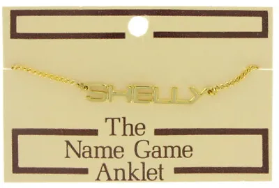 Vintage 70S Name Game Gold Tone Anklet 8 3/4  -  Shelly  • $10.79