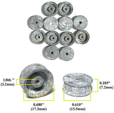 6pr Vintage TRADESHIP 1/24 1/32 Slot Car ALUMINUM WHEELS 5/40 Thread 15x7 AGED! • $8.99