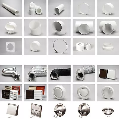 £4.84 • Buy 6  150mm Plastic Round Kitchen Ducting Ventilation Duct Pipe Tube Extractor Fan 