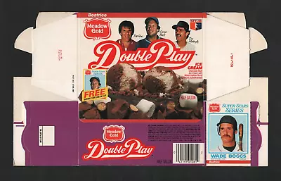 1986 Meadow Gold Double Play Ice Cream Box – Wade Boggs Card  #L233 • $18.99