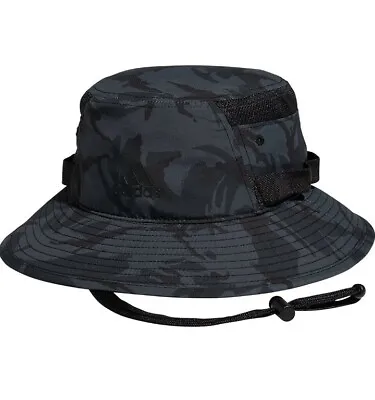 Adidas [S/M] Men's Victory III Bucket Hat-Grey Six Camo/Black #5153537A UPF 50 • £52.98