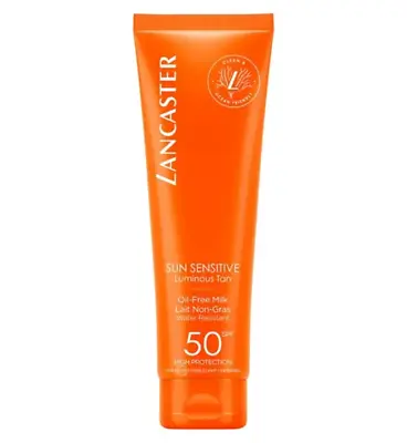 Lancaster  Sun Sensitive Luminous Tan Oil-Free Milk SPF50 150ml  Brand New • £15.99