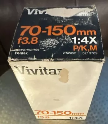 Vivitar 70-150mm F3.8 For Pentax Lidded Lens 1:4x • $21