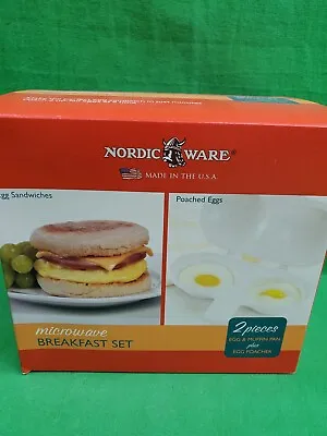 Nordic Ware Microwave Breakfast Set ~ Eggs N' Muffin Pan Egg Poacher ~ USA New • $15.37