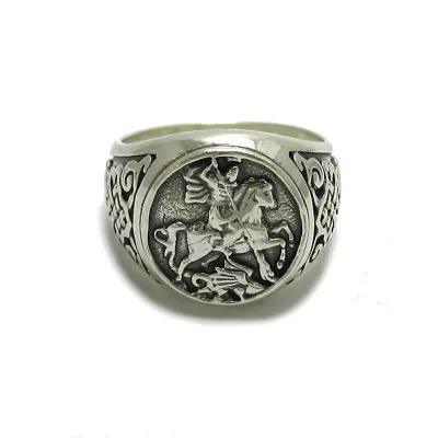 Genuine Sterling Silver Men Ring Hallmarked Solid 925 St George R001779 • £31.20