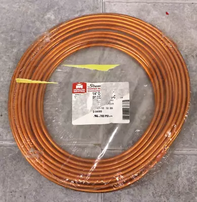 Mueller Industries 1/4” 50’ FEET ASTM Copper Tubing HVAC Refrigeration • $49.95