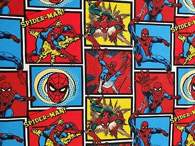 $12 • Buy Spiderman Marvel Avenger Fabric 100% Cotton Woven, By The Yard, Half Yard