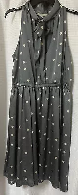 Ryegrass Sleeveless Gray Polka Dots Fit & Flare Dress Sz XL Marilyn Monroe Style • $12.99