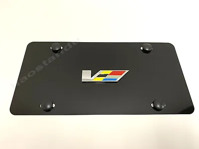 1x 3D  ATS/CTS V-Emblem  Aluminum BLACK Color Front Plate RUST FREE • $28.26