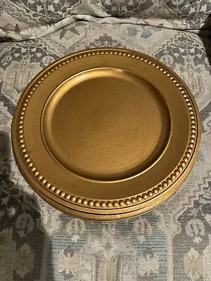 Gold Charger Plates Beaded - 13 Inch - Set Of 6 • $7.50