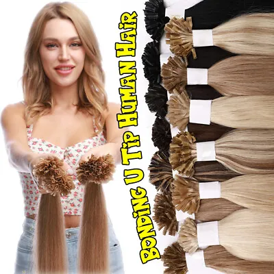 CLEARANCE Pre Bonded Human Hair Extensions Keratin Nail U Tip Remy Hair 100G UK • £34.63