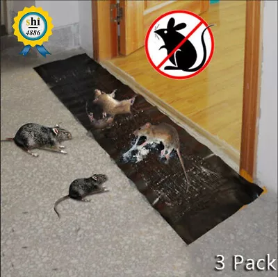 3 Pack Large Mice Mouse Glue Traps Rodent Catcher Rat Board Indoor Super Sticky • $8.66