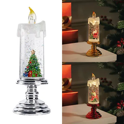 £11.95 • Buy Flameless LED Pillar Candles Flickering Battery Christmas Tree Santa Candlestick